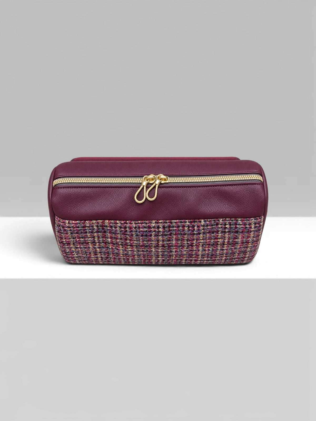 Ailsa Barrel Bag - Raspberry Harris Tweed