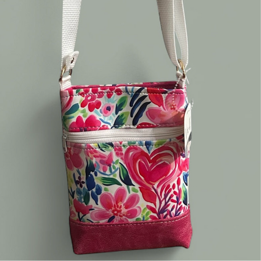 Floral Hearts Cellphone crossbody