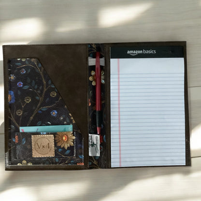 Midnight Blue Floral Tote and Jr Notebook Set