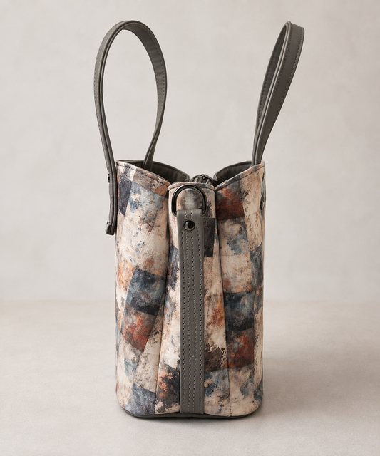 Ella Divider Handbag/Crossbody - Geometric & Grey