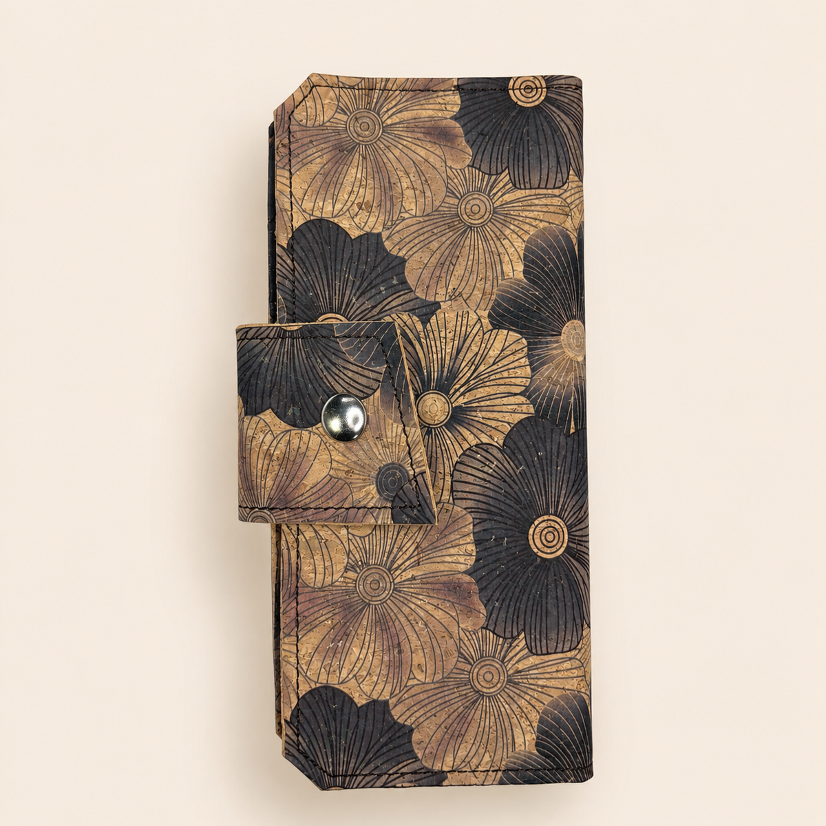 Floral Cork Tall Wallet