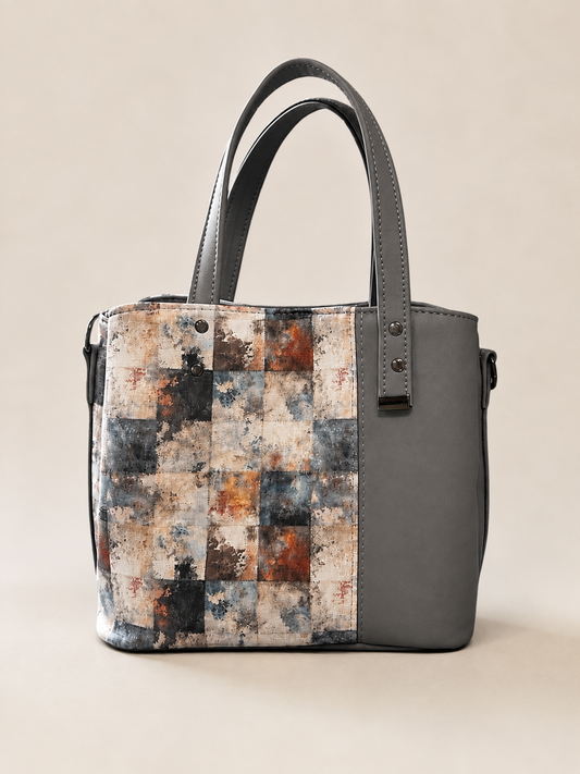 Ella Divider Handbag/Crossbody - Geometric & Grey