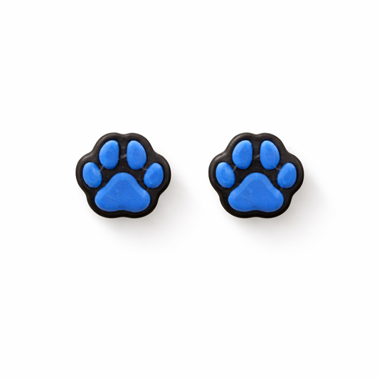 🐾 Little Blue Paw Studs