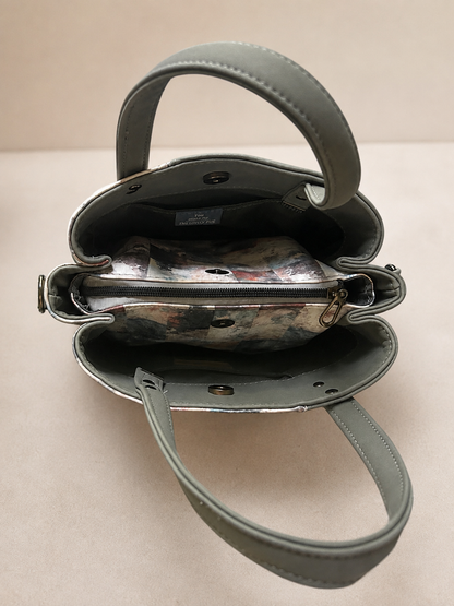 Ella Divider Handbag/Crossbody - Geometric & Grey