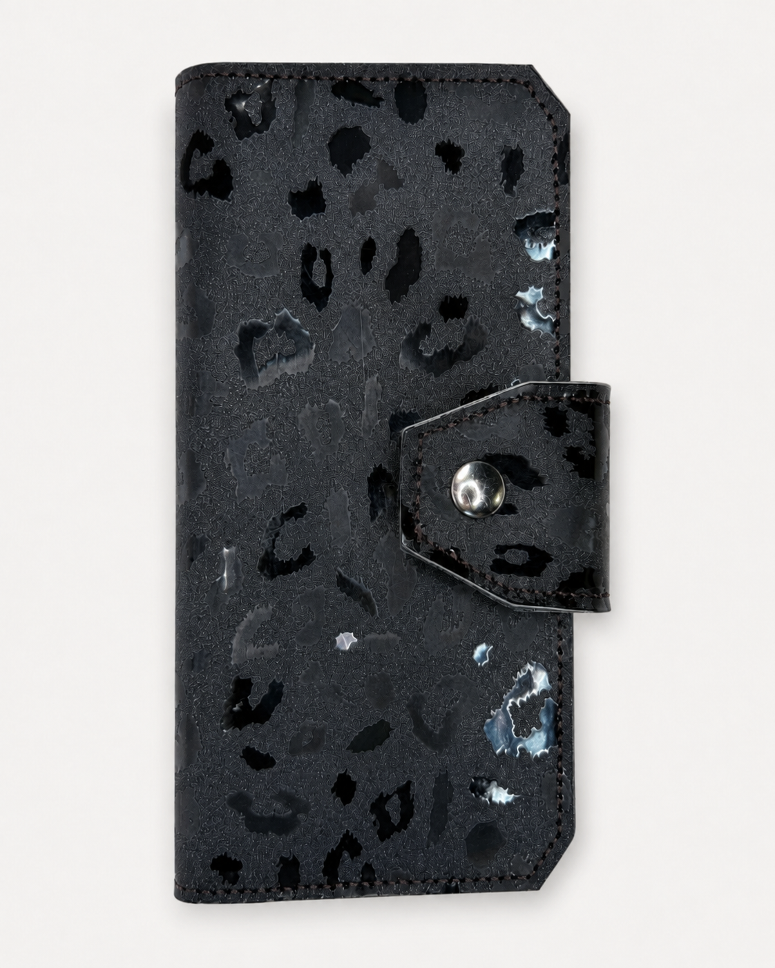 Black Leopard Tall Wallet