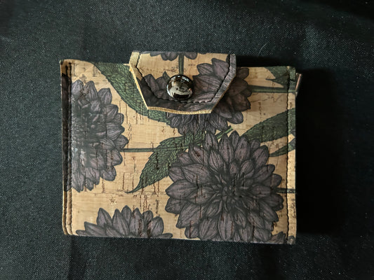 Floral Cork Key Clip Wallet