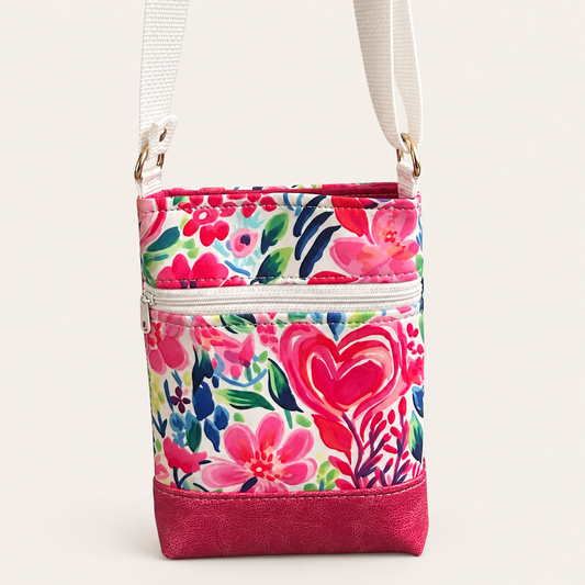 Floral Hearts Cellphone crossbody