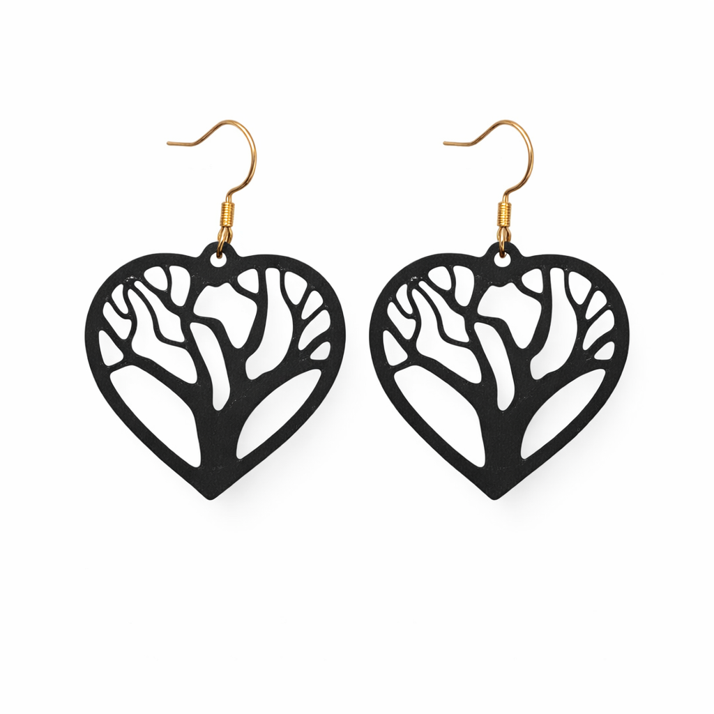 Tree of Life Heart Earrings