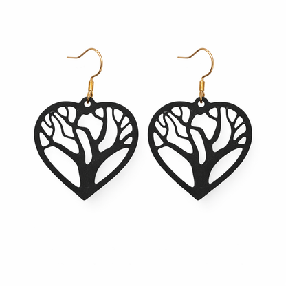 Tree of Life Heart Earrings