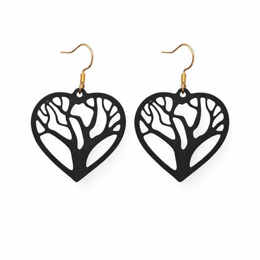 Tree of Life Heart Earrings