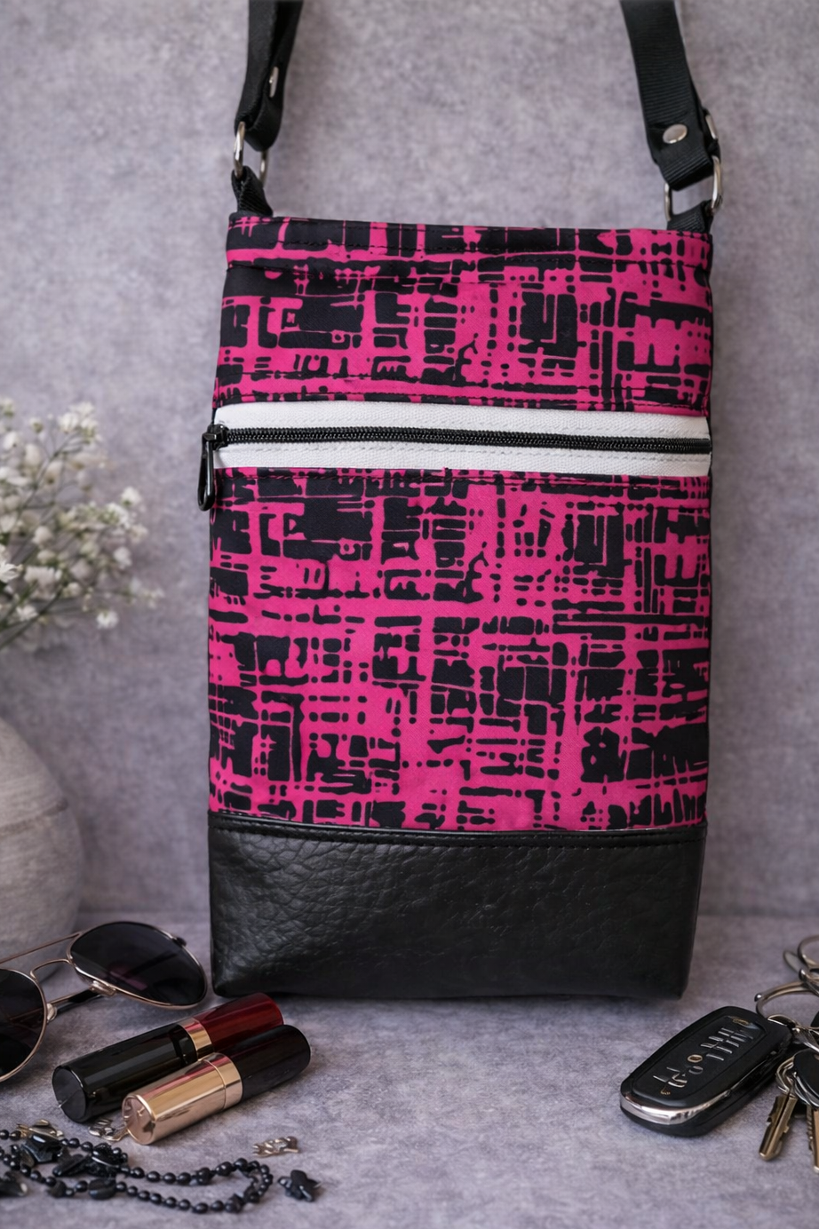 Fuscia Grab & Go Crossbody